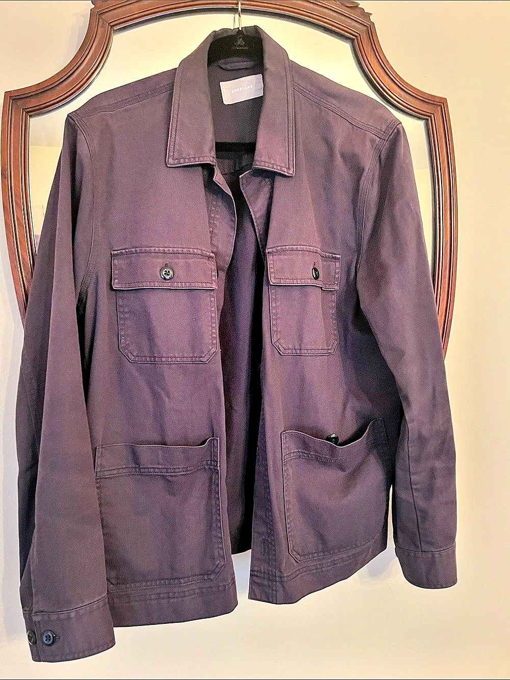 Everlane The Organic Cotton Chore Jacket Utility Jacket Purple Large Men Large E